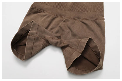 Apex Ritual – Women's High-Waist Yoga Shorts – Sand-Washed Squat-Proof Training Shorts