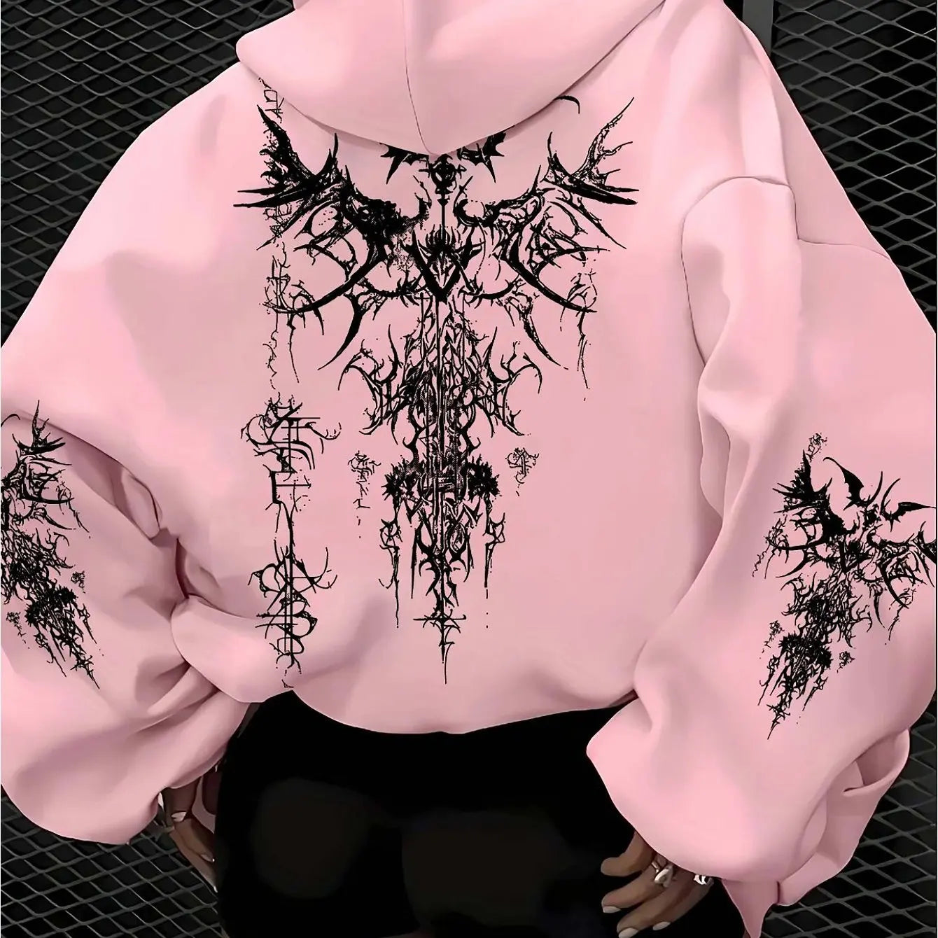 Apex Ritual – Women's Gothic Oversized Pullover Hoodie – Dark Streetwear Sweatshirt
