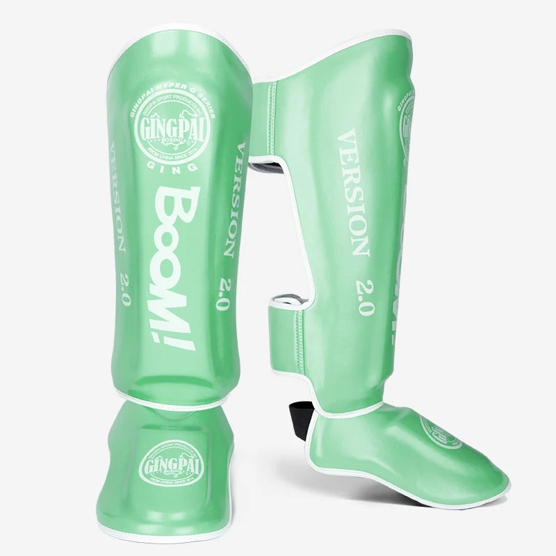 Apex Ritual – PU Leather Boxing Shin Guards – MMA & Muay Thai Ankle Protector Shin Pads