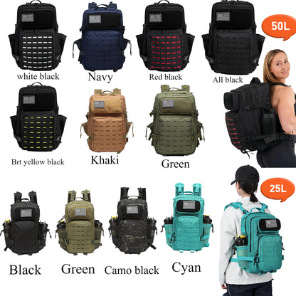 Apex Ritual – Tactical Molle Hunting Backpack 25L/50L – EDC Gym & Outdoor Hiking Rucksack with Bottle Holders