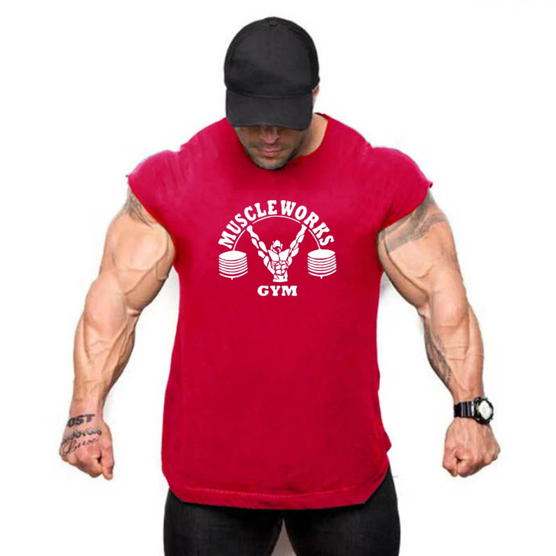 Apex Ritual – Men's Cotton Stringer Tank Top – Sleeveless Bodybuilding Gym Vest