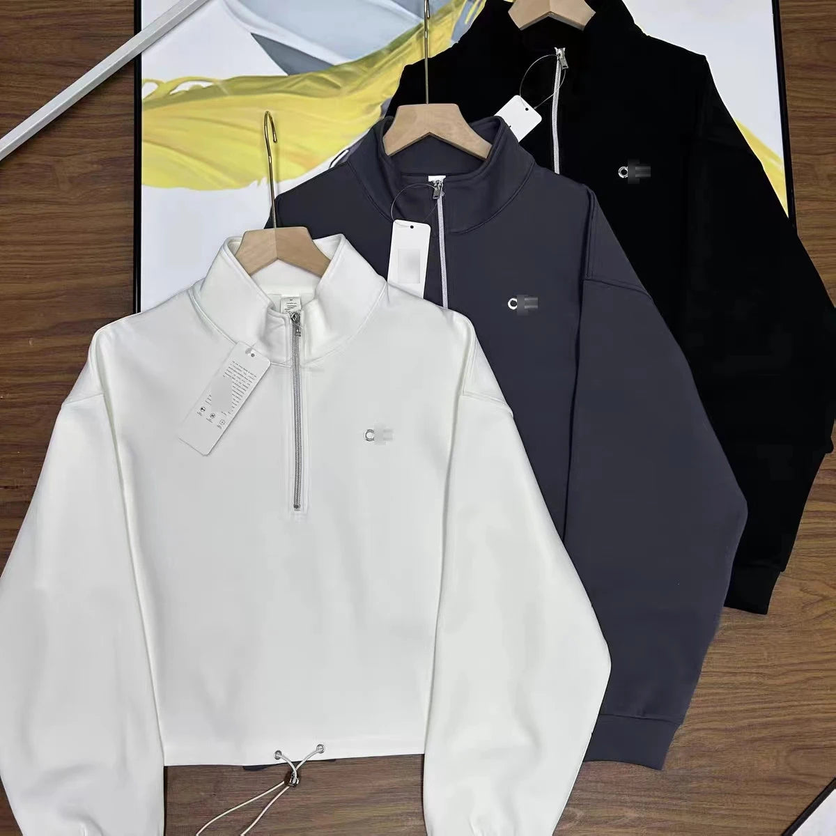 Apex Ritual – American Style Half Zipper Stand Collar Jacket Women – Yoga Running Set Long Sleeve