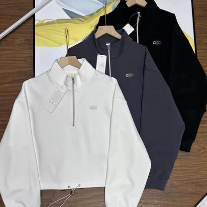 Apex Ritual – American Style Half Zipper Stand Collar Jacket Women – Yoga Running Set Long Sleeve