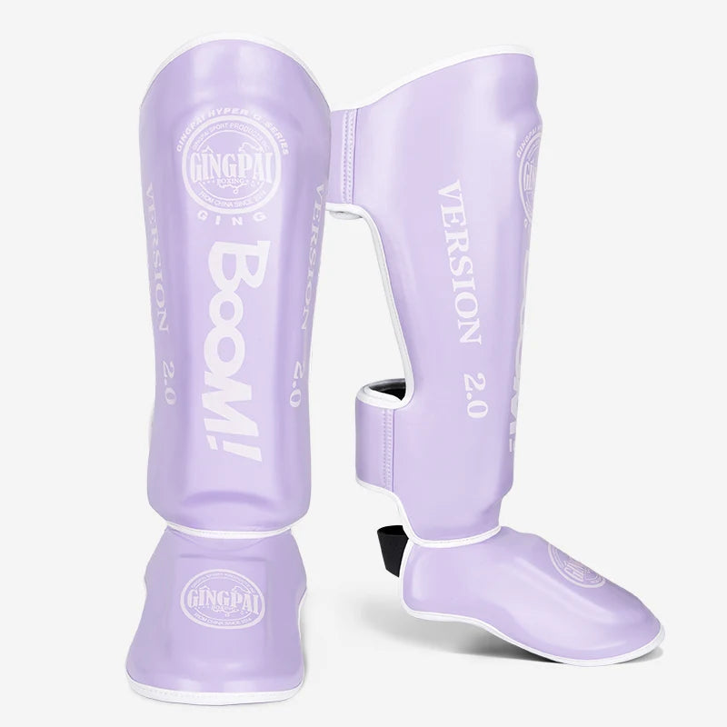 Apex Ritual – PU Leather Boxing Shin Guards – MMA & Muay Thai Ankle Protector Shin Pads
