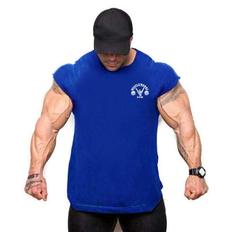 Apex Ritual – Men's Cotton Stringer Tank Top – Sleeveless Bodybuilding Gym Vest