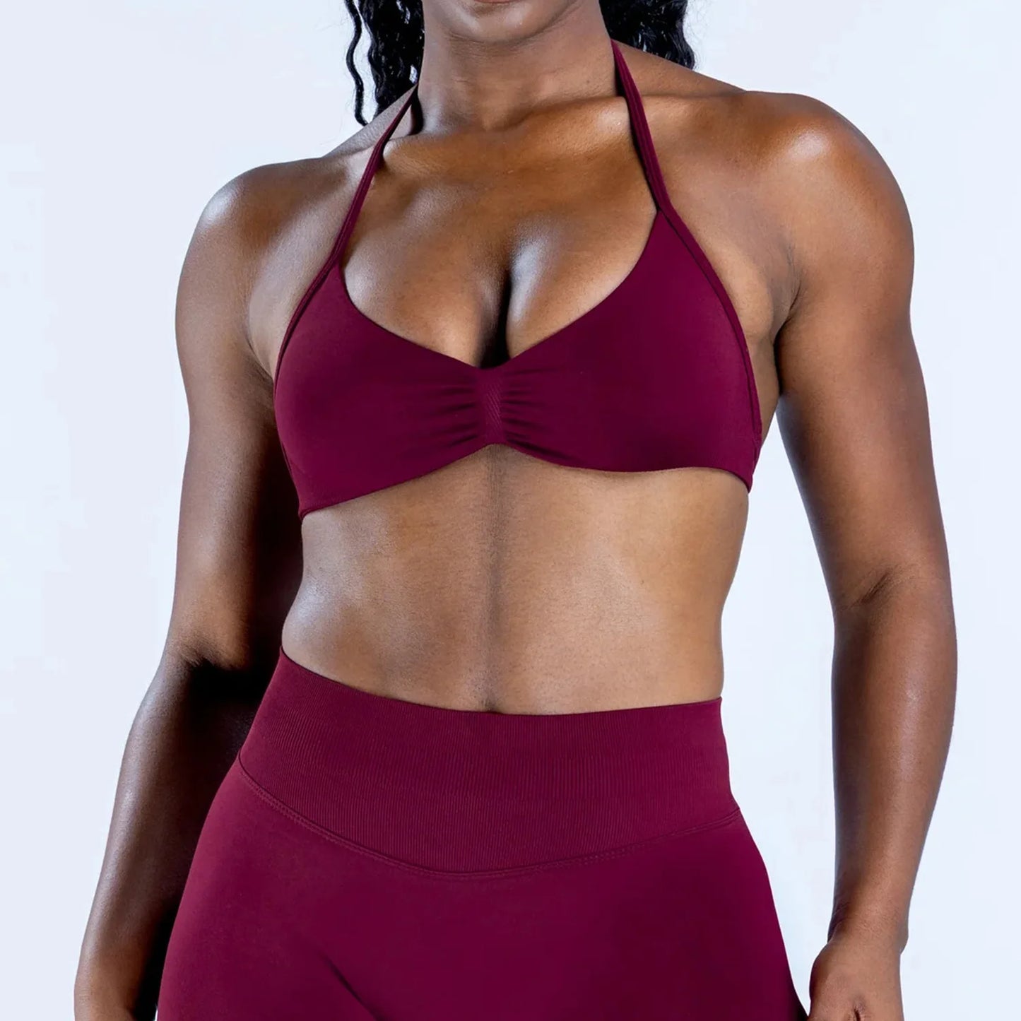 Apex Ritual – Women's 2-Piece Gym Set – Strappy Bra & High-Waist Scrunch Shorts