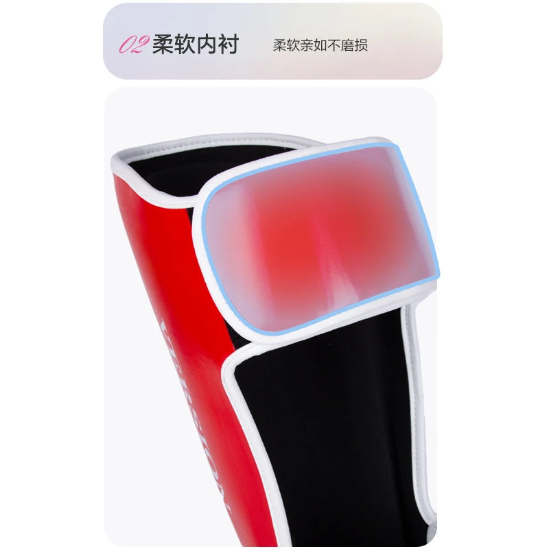 Apex Ritual – PU Leather Boxing Shin Guards – MMA & Muay Thai Ankle Protector Shin Pads
