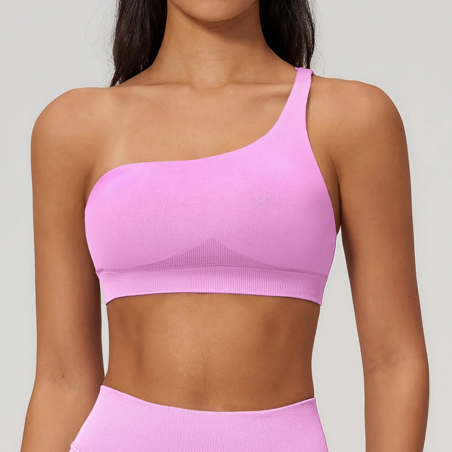 Apex Ritual – Seamless Sport Bra Women – Breathable Shockproof Oblique Shoulder Yoga Bra Sportswear