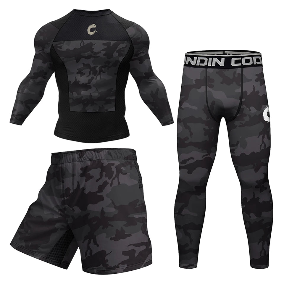 Apex Ritual – Black No Gi BJJ Jiu Jitsu T-Shirt & MMA Shorts Set – Rashguard & Compression Wear