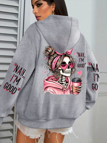 Apex Ritual Women's Graphic Hoodie – Loose-Fit Fleece Pullover