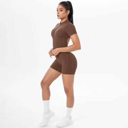 Apex Ritual – Women's One-Piece Training Jumpsuit – Zip-Front Workout Bodysuit