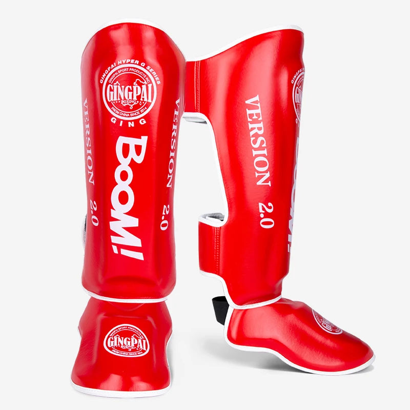 Apex Ritual – PU Leather Boxing Shin Guards – MMA & Muay Thai Ankle Protector Shin Pads