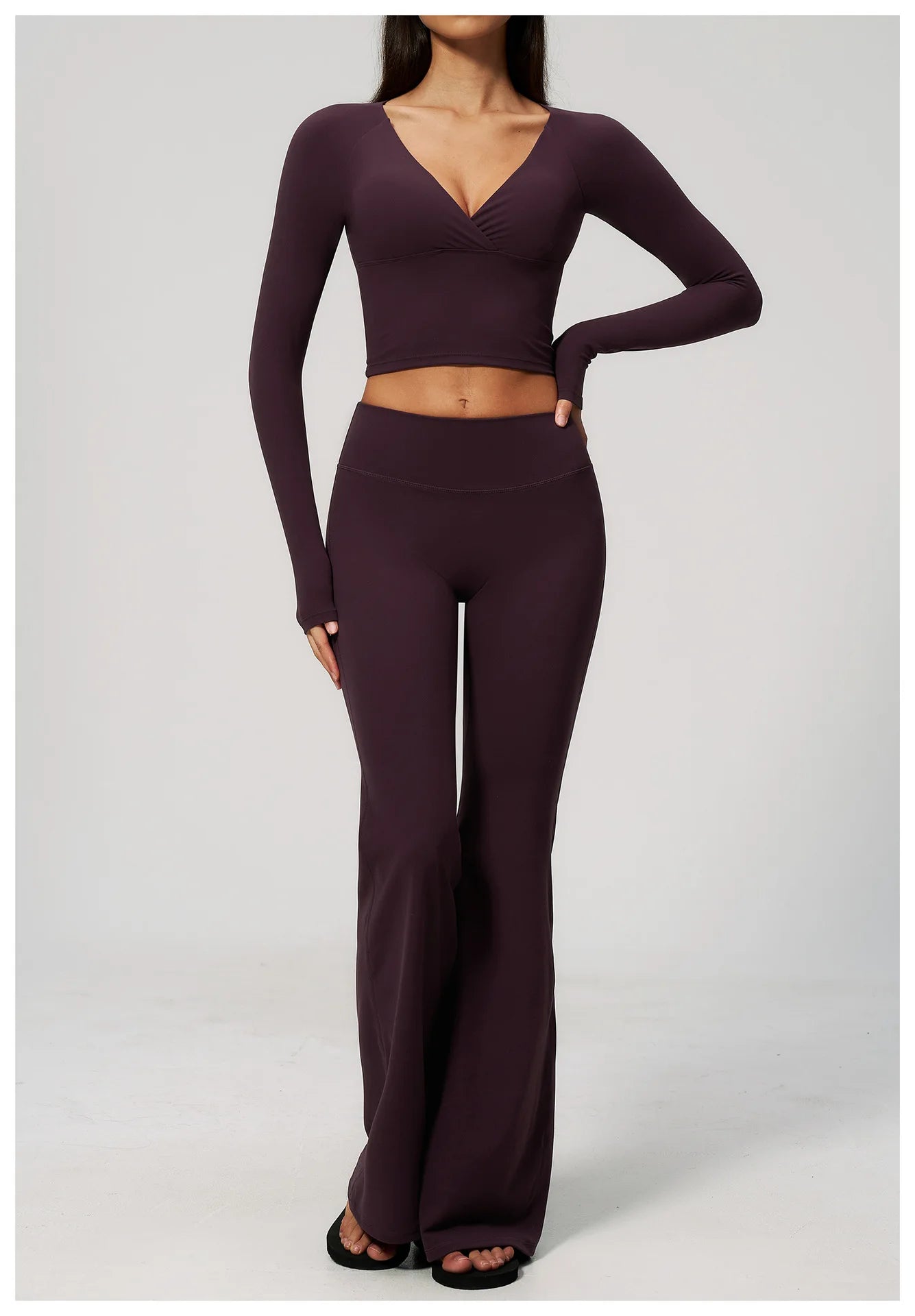 Apex Ritual – Yoga Set 2PCS Women – Gym Legging Fitness Bra Crop Top Long Sleeve Sports Suits