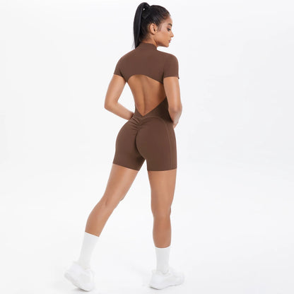 Apex Ritual – Women's One-Piece Training Jumpsuit – Zip-Front Workout Bodysuit