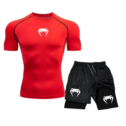 Apex Ritual Men's Training Set – Short-Sleeve Tee & Quick-Dry Mesh Shorts