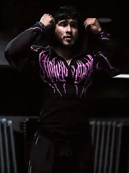 Apex Ritual – Men's Black Hooded Sports Compression Long Sleeve – Subcultural Streetwear Training Top