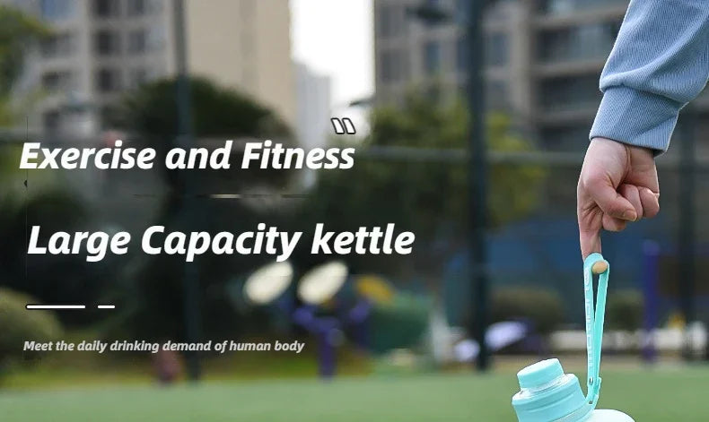 Apex Ritual – 2L Sports Water Bottle with Straw – Large Capacity Fitness Drinking Bottle with Scale