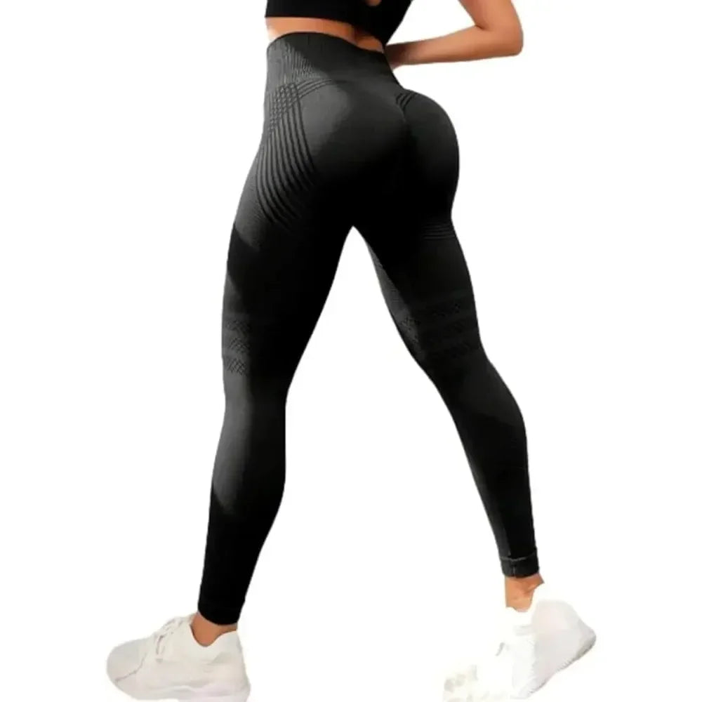 Apex Ritual – Women's High-Waist Textured Leggings – Tummy-Control Training Tights