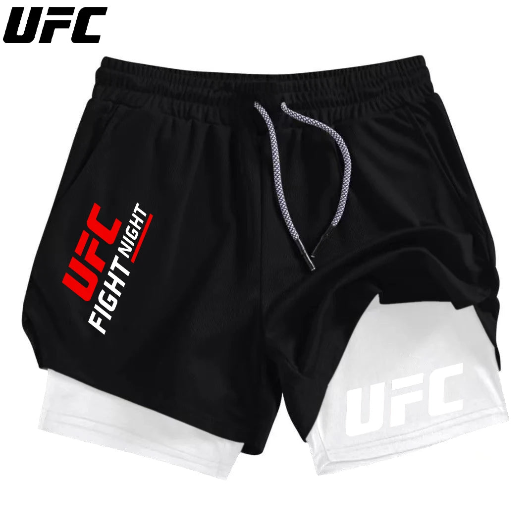 Apex Ritual – Men's 2-in-1 Fitness Running Shorts – Compression Lining with Phone Bag & Towel Ring