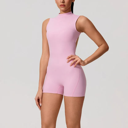 Apex Ritual – Sleeveless Yoga Bodysuit Women – High Stretch Push Up Fitness Jumpsuit