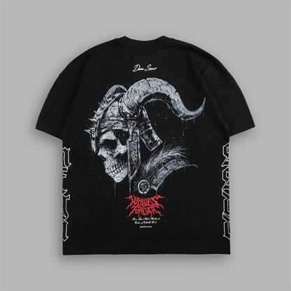 Apex Ritual – EINHERJAR Side By Side Oversized Tee – Y2K Gothic Hip Hop Couple T-Shirt