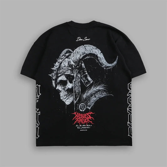 Apex Ritual – EINHERJAR Side By Side Oversized Tee – Y2K Gothic Hip Hop Couple T-Shirt