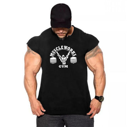 Apex Ritual – Men's Cotton Stringer Tank Top – Sleeveless Bodybuilding Gym Vest