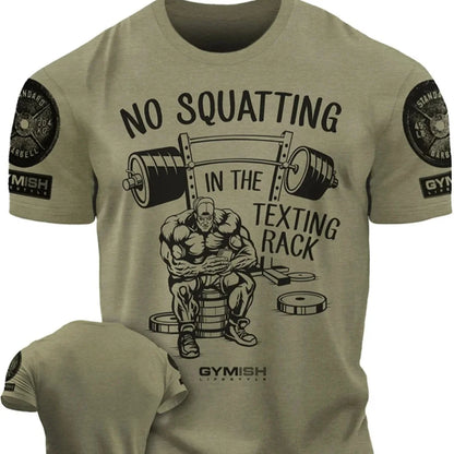 Apex Ritual – GYM Letter Print Round Neck T-Shirt – Breathable Men's Sports Top