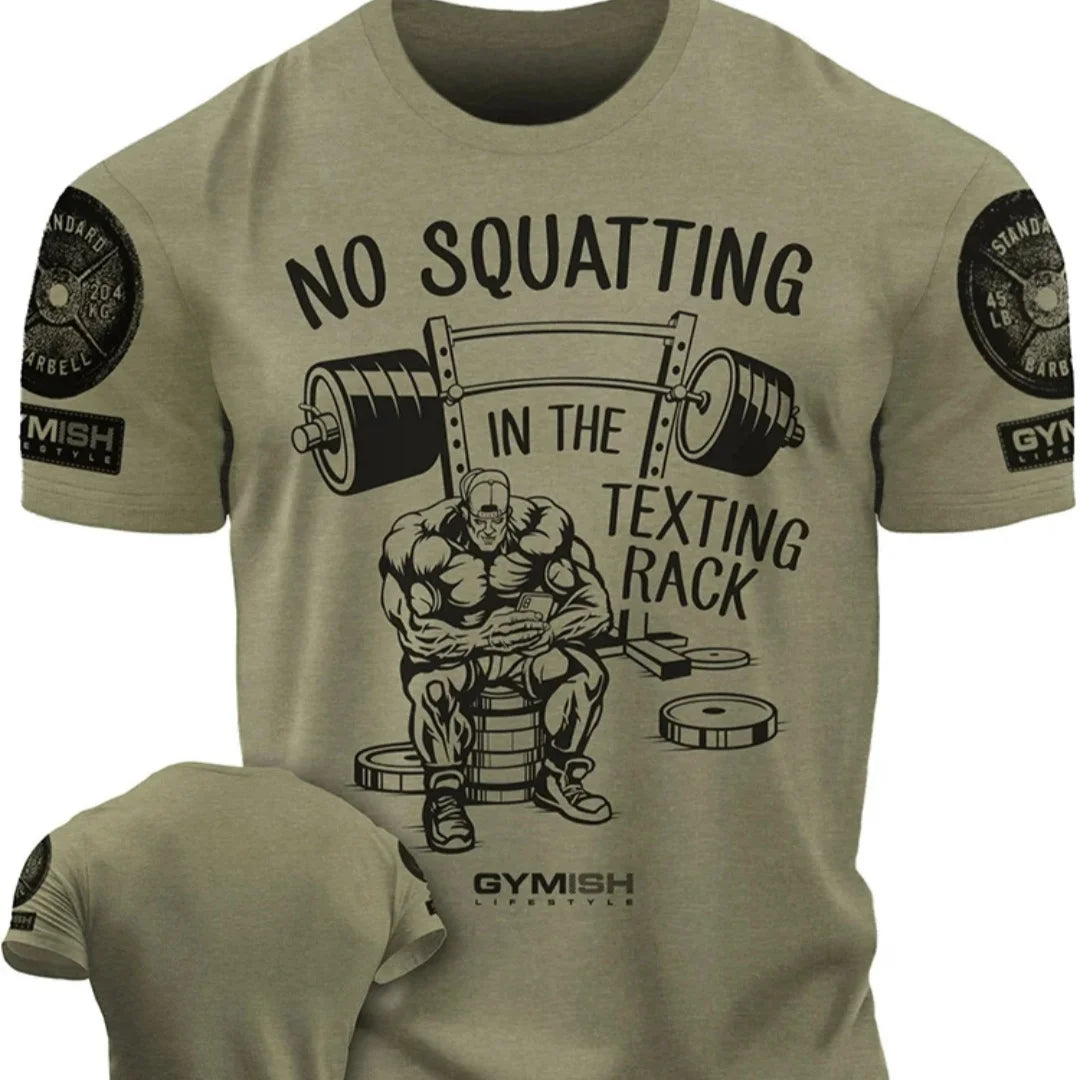 Apex Ritual Men's GYM Letter Print T-Shirt – Breathable Cotton Training Tee