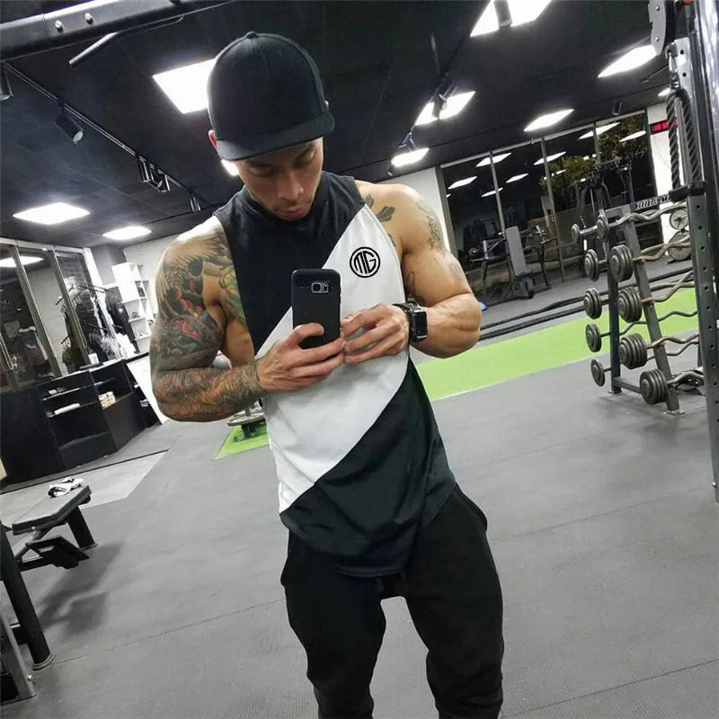 Apex Ritual – Men's Sleeveless Gym Running Vest – Muscle Singlet Breathable Mesh Fitness Tank