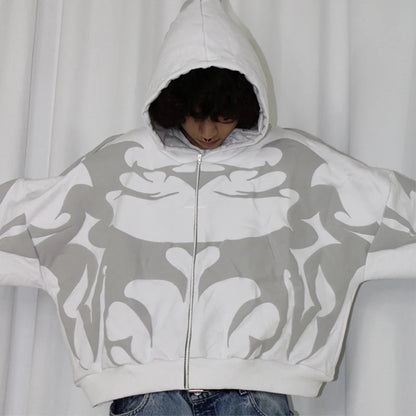 Apex Ritual – Y2K Men's Baggy Hoodies – Autumn Long Sleeve Loose Hooded Vintage Zipper Cardigan