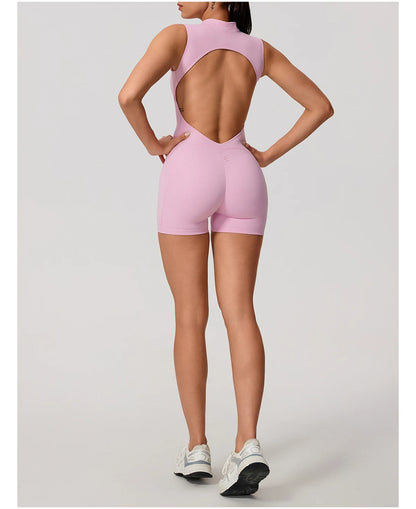 Apex Ritual – Sleeveless Yoga Bodysuit Women – High Stretch Push Up Fitness Jumpsuit