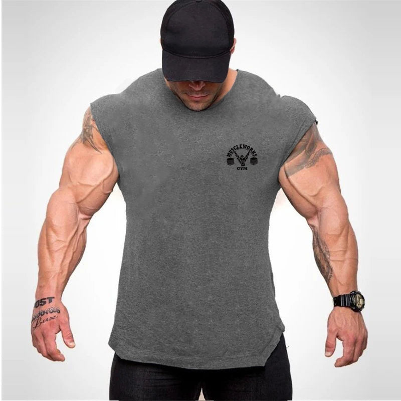 Apex Ritual – Men's Cotton Stringer Tank Top – Sleeveless Bodybuilding Gym Vest