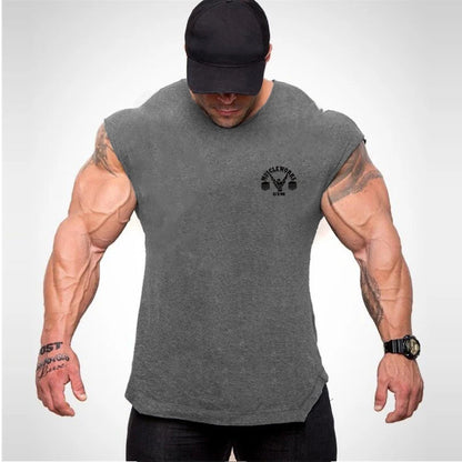 Apex Ritual – Men's Cotton Stringer Tank Top – Sleeveless Bodybuilding Gym Vest