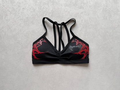 Apex Ritual – Women's Gothic Sports Bra & Shorts Set – Quick-Dry Knit Bralette with Chest Pad