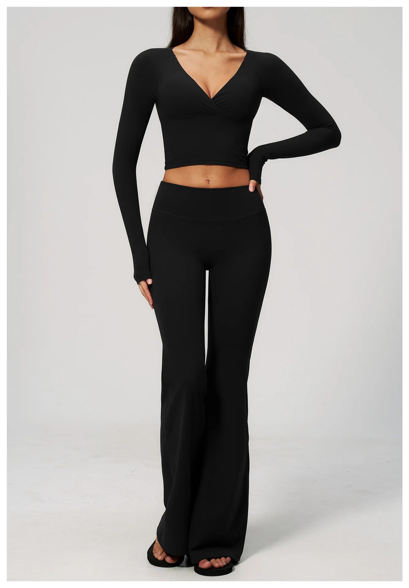 Apex Ritual – Yoga Set 2PCS Women – Gym Legging Fitness Bra Crop Top Long Sleeve Sports Suits
