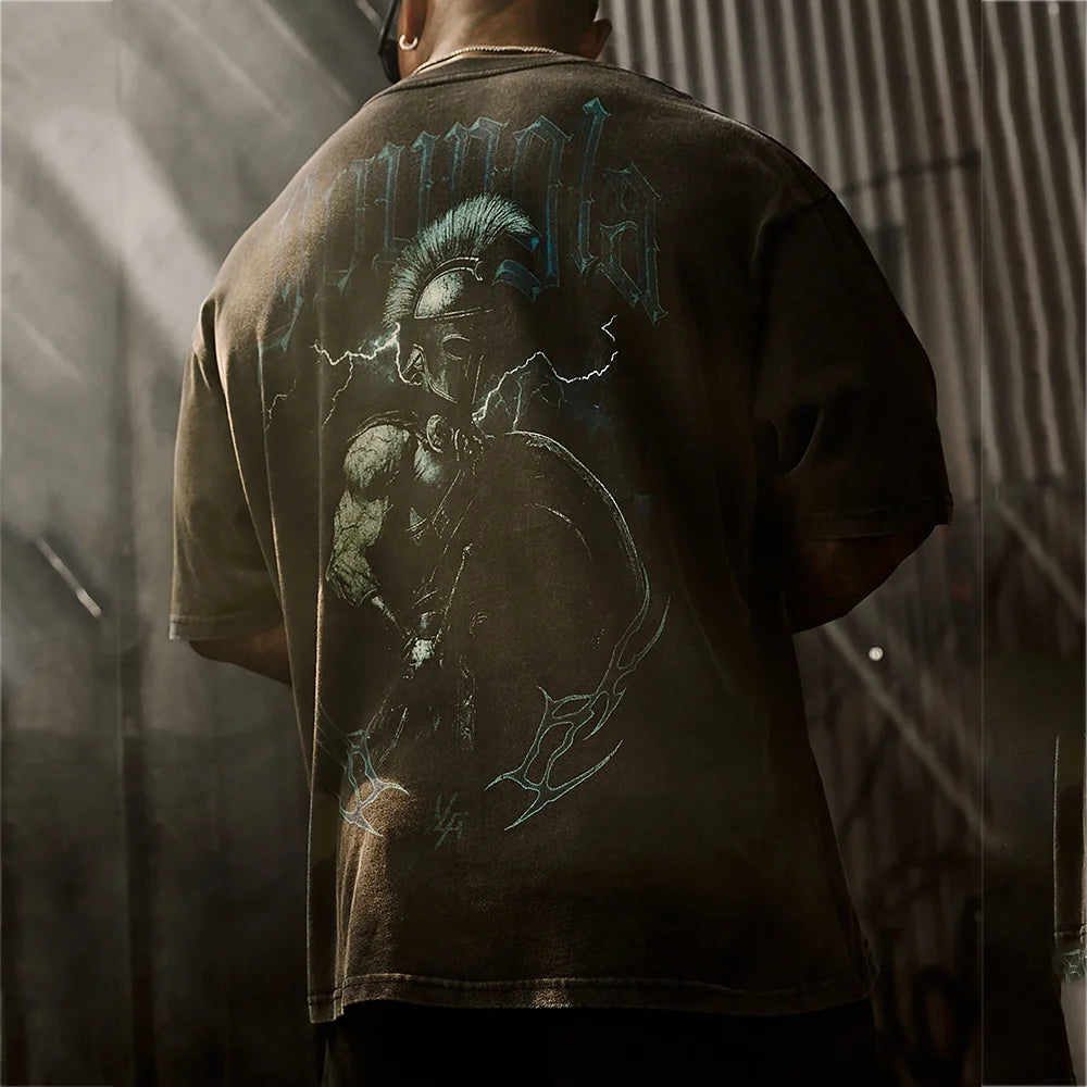 Apex Ritual Spartan Cotton T-Shirt – Loose-Fit Graphic Training Tee
