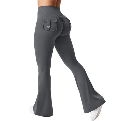 Apex Ritual – Women's High-Waist Flare Leggings – Pocket Quick-Dry Training Pants