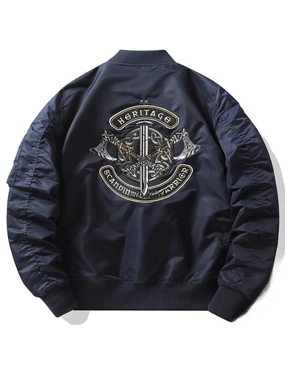 Apex Ritual – Spring Autumn Embroidered MA1 Pilot Jacket Men – Trendy American Workwear Baseball Style