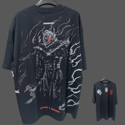 Apex Ritual – Anime Print Men's Crewneck T-Shirt – Loose Casual Fitness Training Cotton Tee