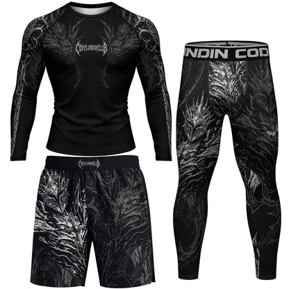 Apex Ritual MMA 4-Piece Set – Rashguard, Tee & Fight Shorts for BJJ & Muay Thai