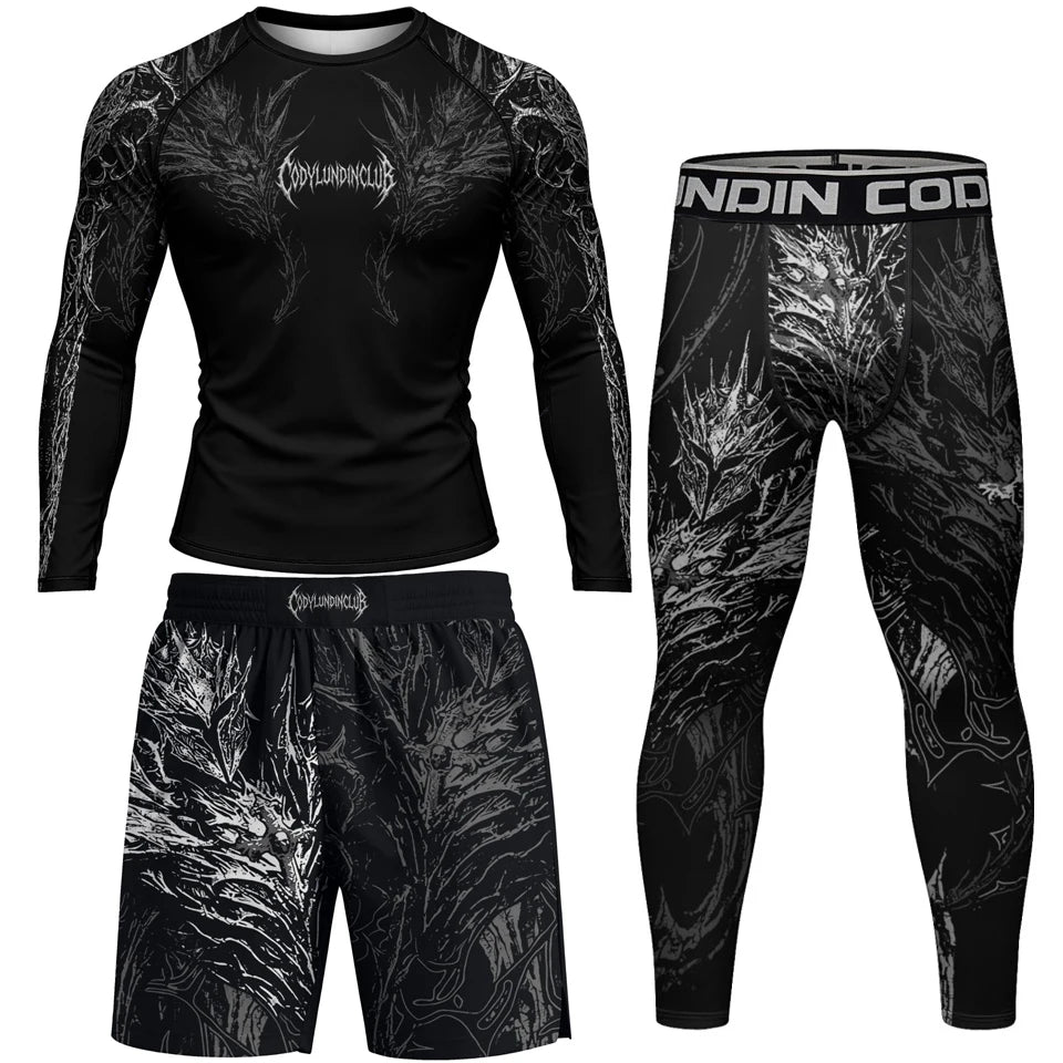 Apex Ritual MMA 4-Piece Set – Rashguard, Tee & Fight Shorts for BJJ & Muay Thai