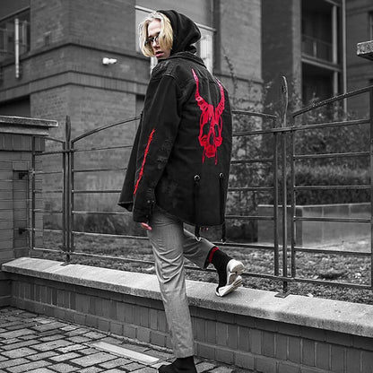 Apex Ritual – Gym Mens Denim Jacket – Fashion Motorcycle Jeans Jacket Casual Sports Fitness Coat
