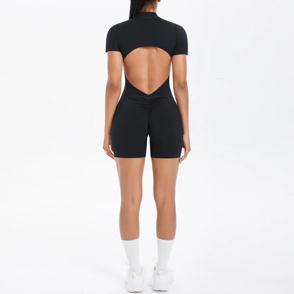 Apex Ritual – Women's One-Piece Training Jumpsuit – Zip-Front Workout Bodysuit