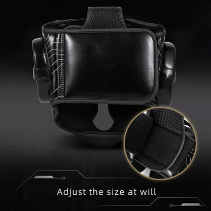 Apex Ritual – Full-Coverage MMA Boxing Helmet – Leather Head Guard for Muay Thai & Kickboxing