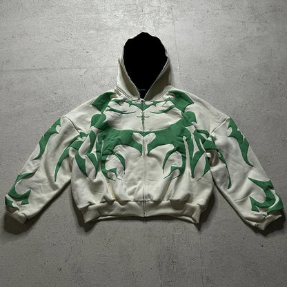 Apex Ritual – Y2K Men's Baggy Hoodies – Autumn Long Sleeve Loose Hooded Vintage Zipper Cardigan