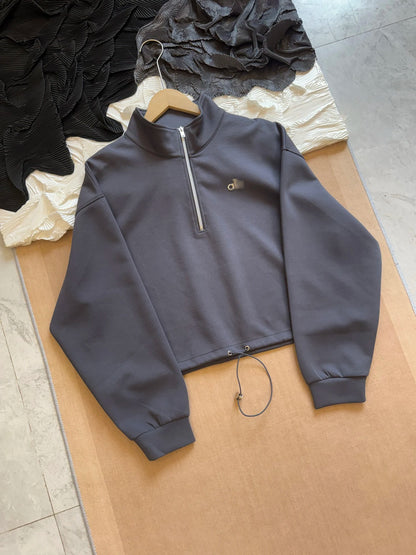 Apex Ritual – American Style Half Zipper Stand Collar Jacket Women – Yoga Running Set Long Sleeve