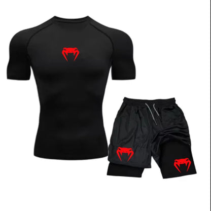 Apex Ritual Men's Training Set – Short-Sleeve Tee & Quick-Dry Mesh Shorts