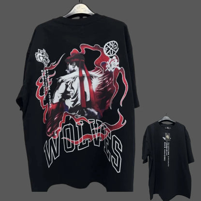 Apex Ritual – Anime Print Men's Crewneck T-Shirt – Loose Casual Fitness Training Cotton Tee
