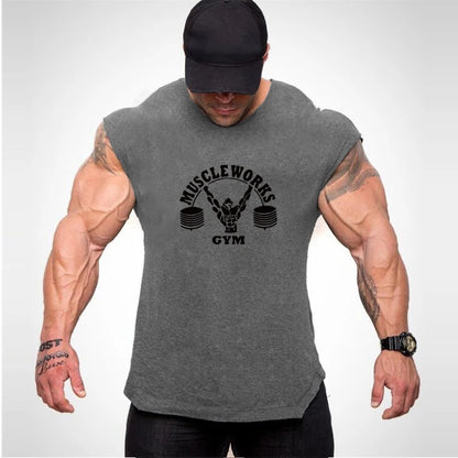 Apex Ritual – Men's Cotton Stringer Tank Top – Sleeveless Bodybuilding Gym Vest